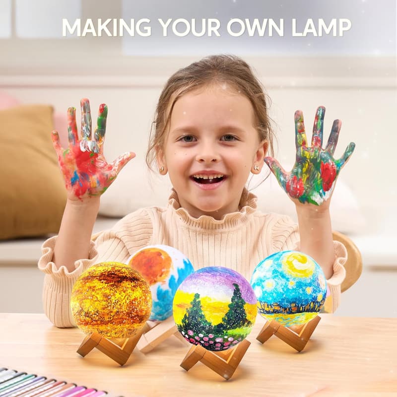 DIY 3D Moon Night Light Painting Kit for Kids
