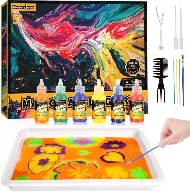 Kids' Water Marbling Paint Kit - Arts & Crafts Ages 6-12