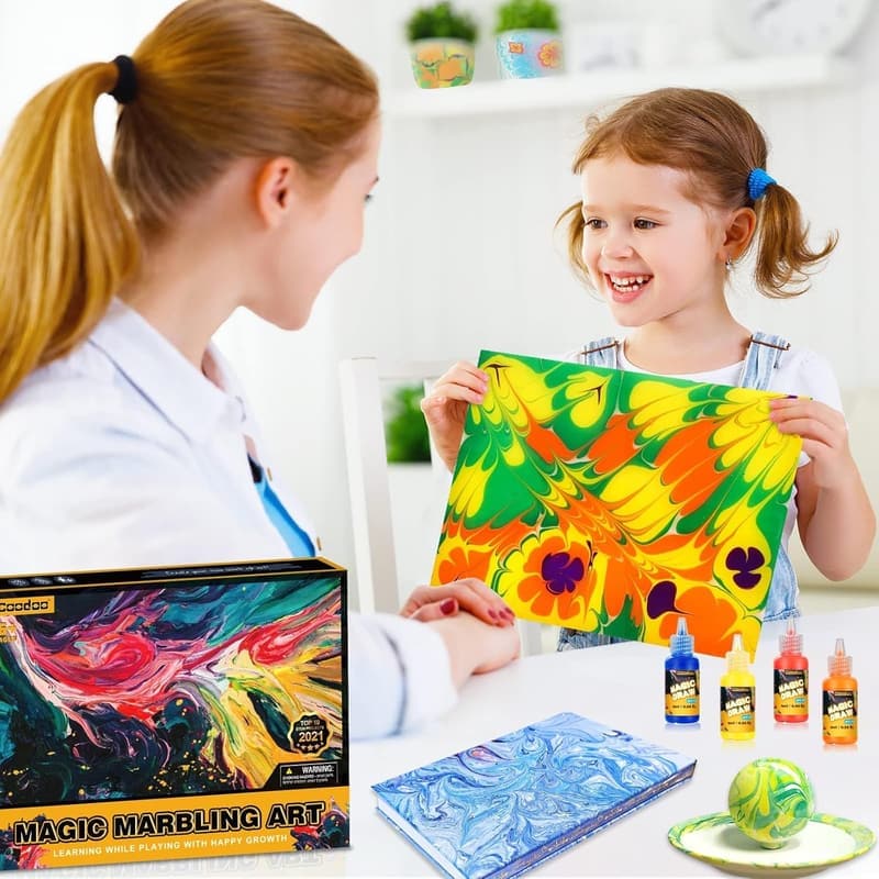 Kids' Water Marbling Paint Kit - Arts & Crafts Ages 6-12