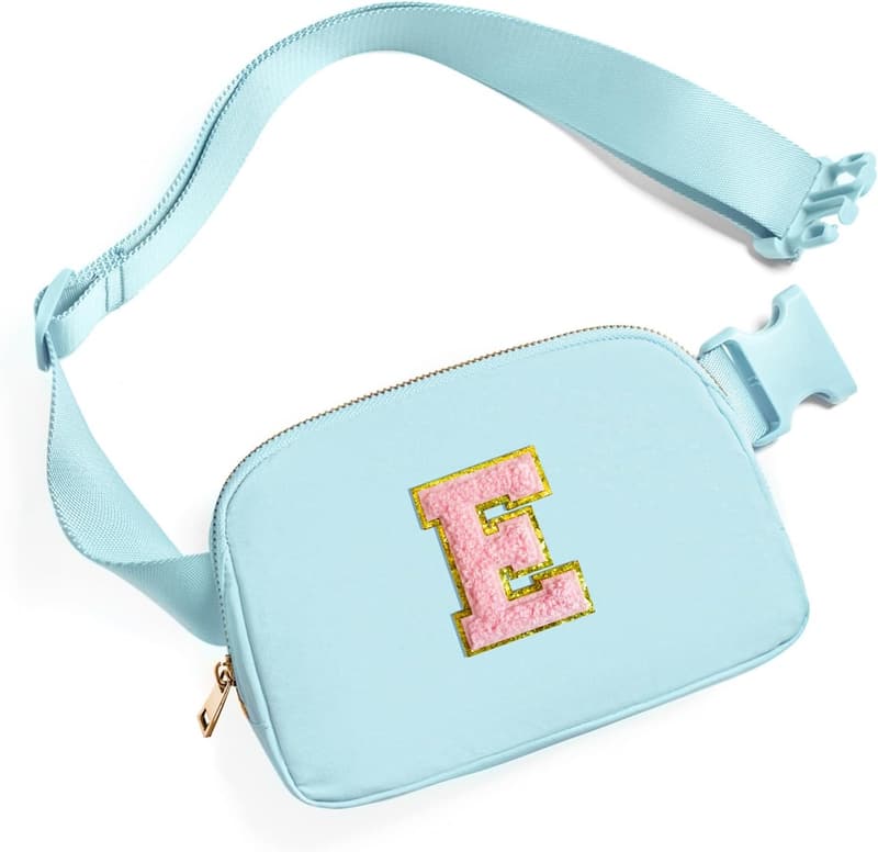 Birthday Belt Bag for Girls 7-11 - Initial Patch Crossbody
