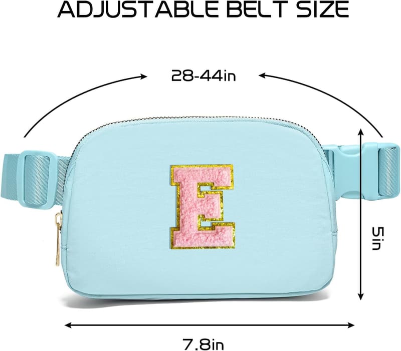 Birthday Belt Bag for Girls 7-11 - Initial Patch Crossbody