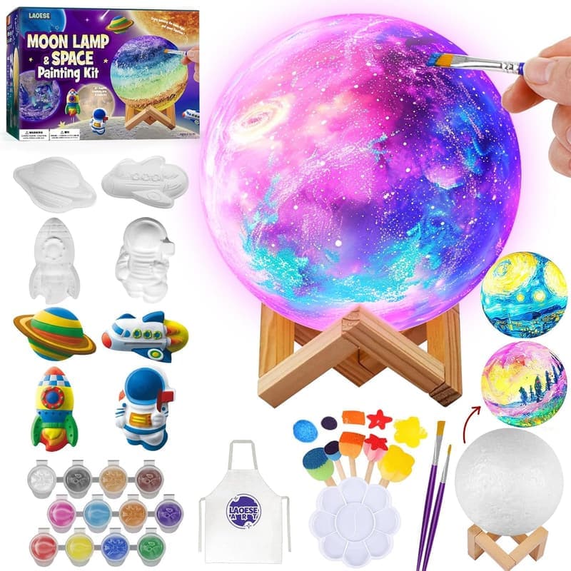 DIY 3D Moon Lamp Kit - Creative Birthday Gift for Kids Ages 8-12