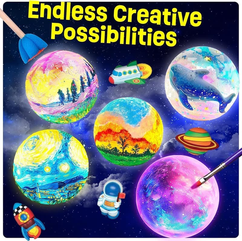 DIY 3D Moon Lamp Kit - Creative Birthday Gift for Kids Ages 8-12