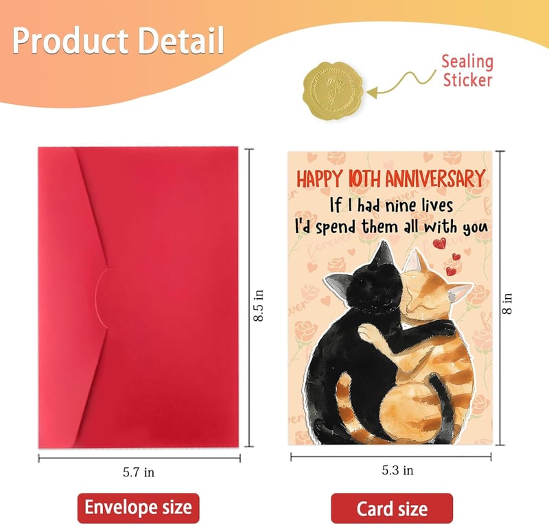 10th Anniversary Romantic Card for Couples