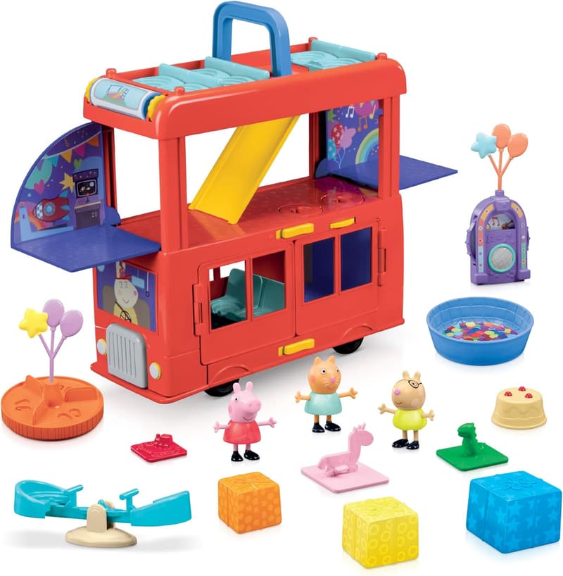 Peppa Pig 2-in-1 Party Bus Playset with Figures & Accessories