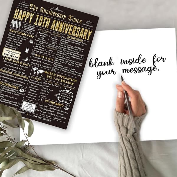 10th Anniversary Funny Card for Couples, Romantic Tin Gift