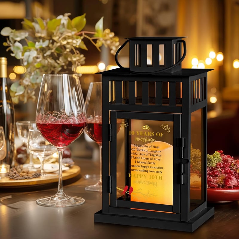 10th Anniversary Lantern – Perfect Gift for Couples and Parents