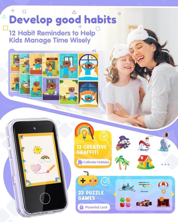 Kids' Smart Phone for Ages 3-8 - Touchscreen Learning Toy