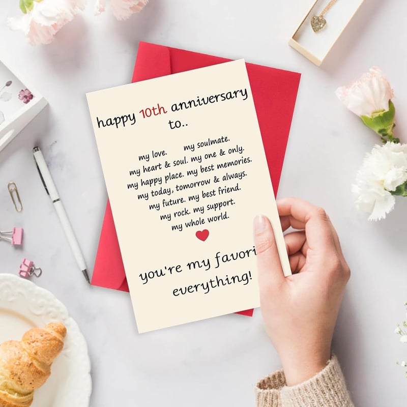 10th Anniversary Personalized Card for Couples