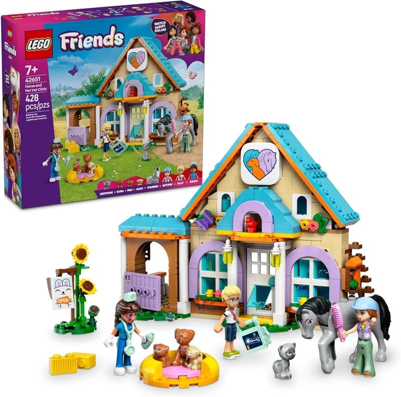 LEGO Friends Pet Vet Clinic Playset for Kids, Ages 7+