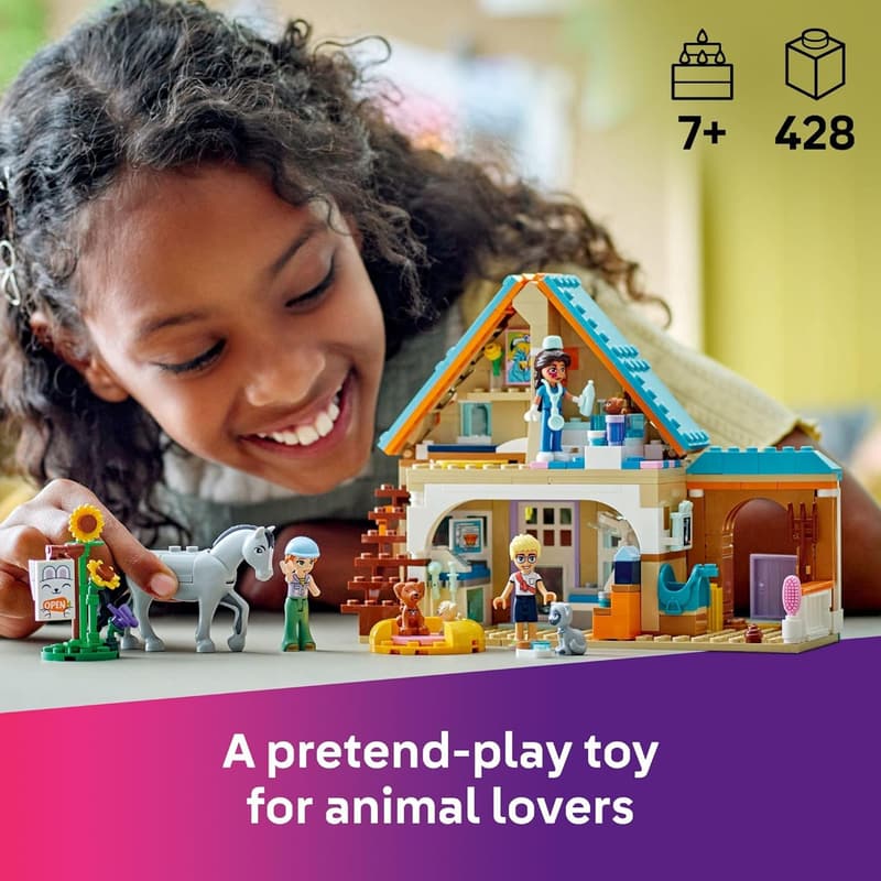 LEGO Friends Pet Vet Clinic Playset for Kids, Ages 7+