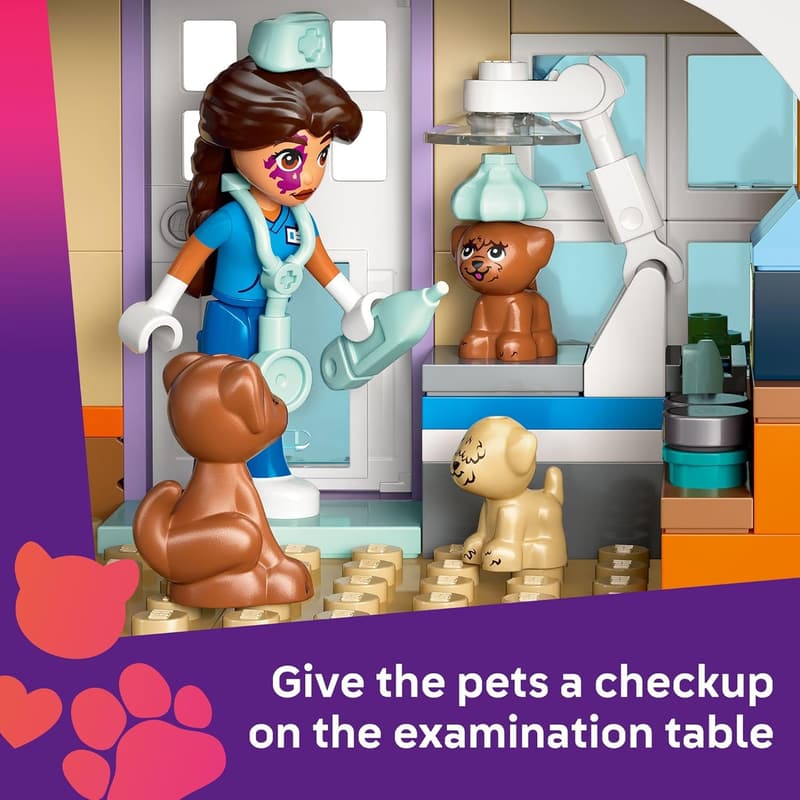 LEGO Friends Pet Vet Clinic Playset for Kids, Ages 7+