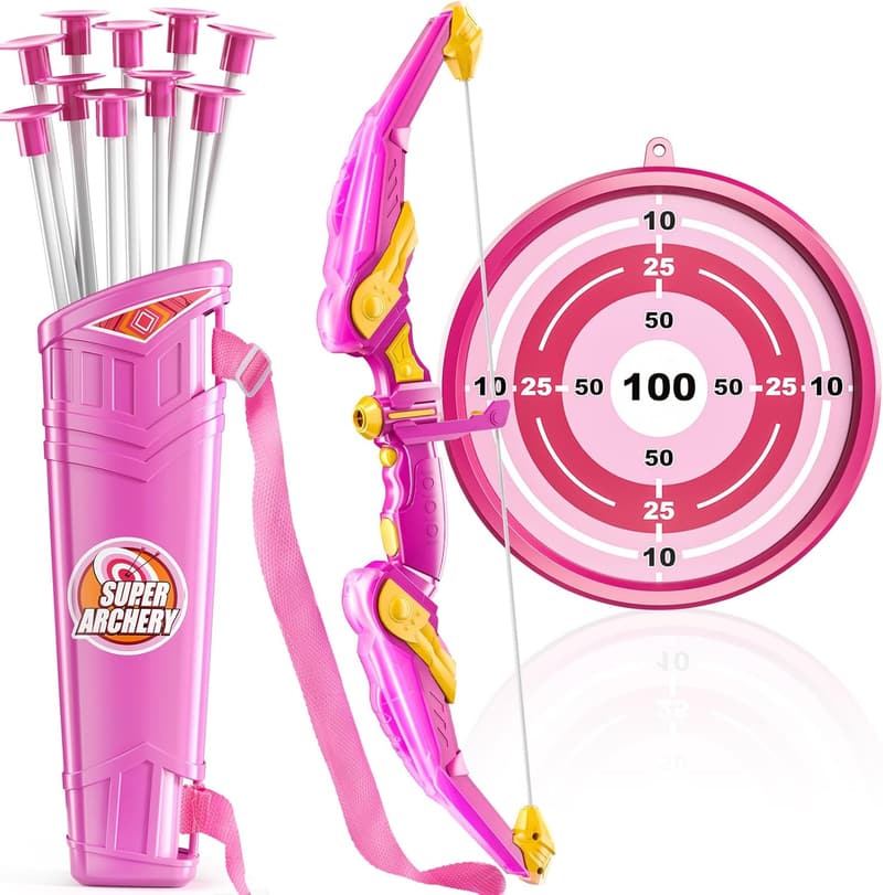 Kids' LED Bow and Arrow Set with Target and Quiver