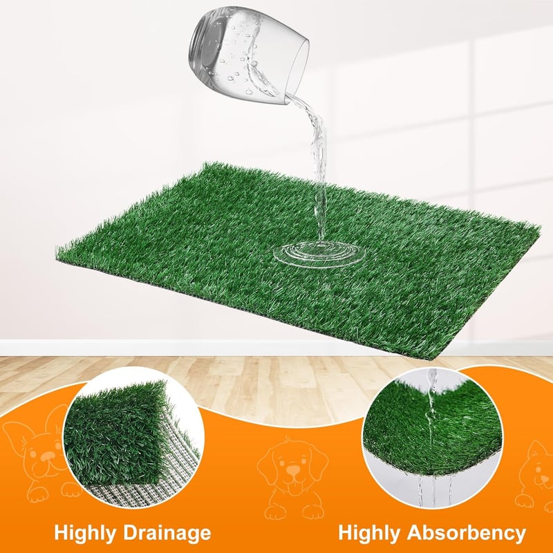 Indoor Dog Grass Potty Pad Set with Replacement Mats, 16×20 Inch