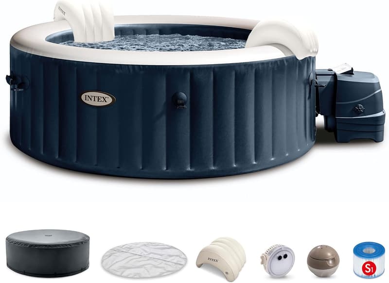 PureSpa Plus Bubble Massage Spa Set for 4 with LED Light