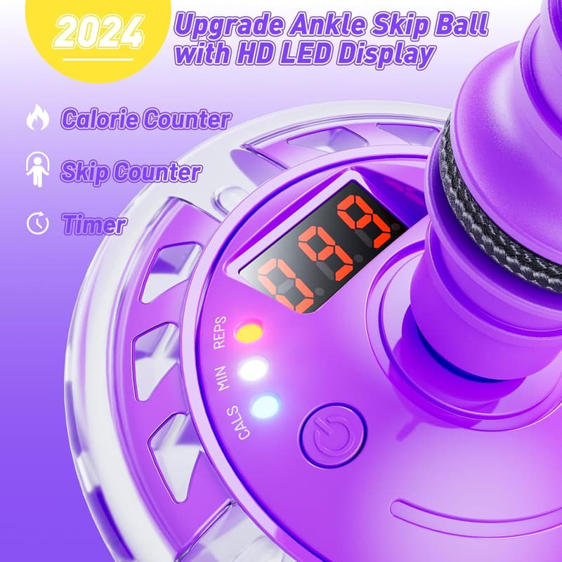 Colorful Ankle Skip Ball Toy with Timer & Counter for Girls