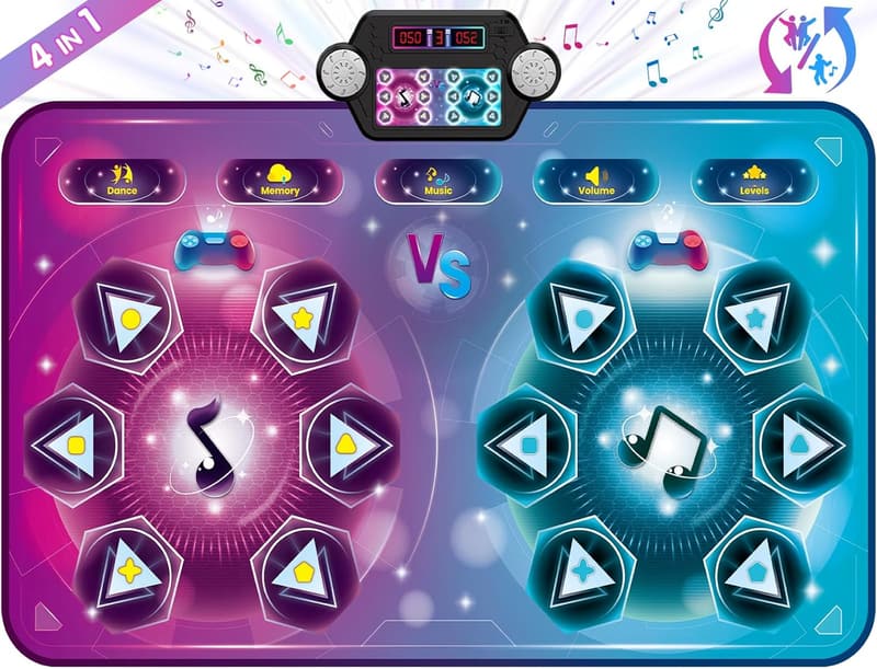 Electronic Dance Mat with LED Lights for Kids (Ages 3-12)