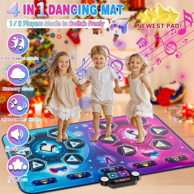 Electronic Dance Mat with LED Lights for Kids (Ages 3-12)