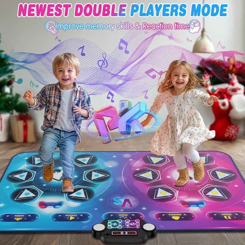 Electronic Dance Mat with LED Lights for Kids (Ages 3-12)