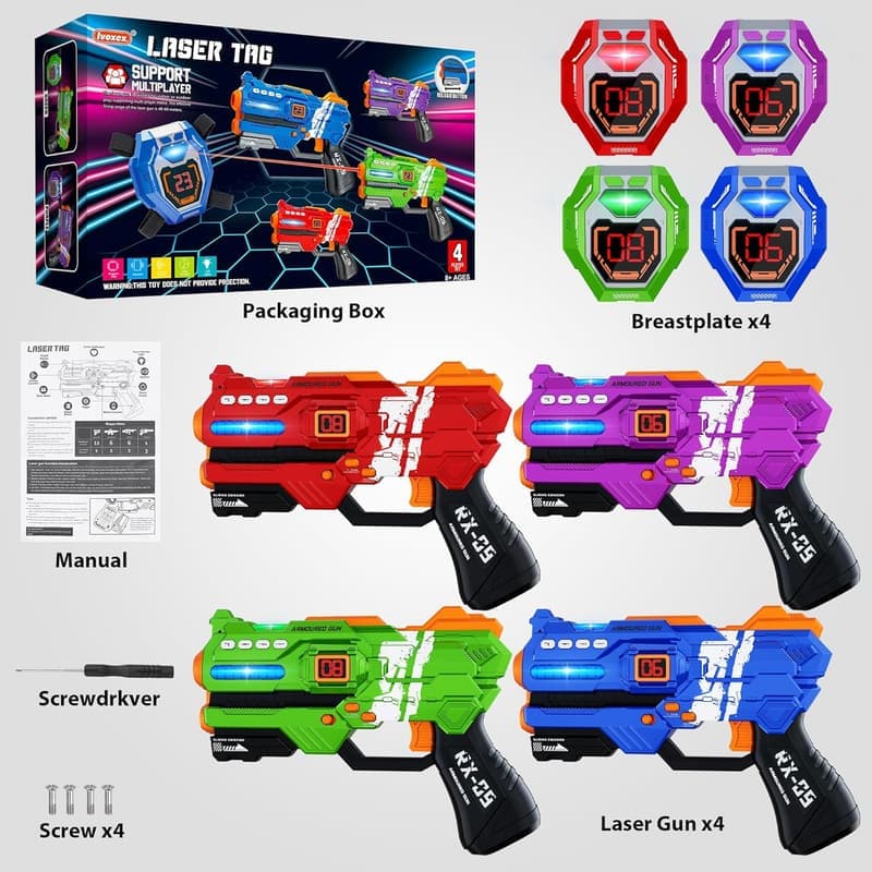 Laser Tag Guns Set for Teens & Adults with LED Score Displays