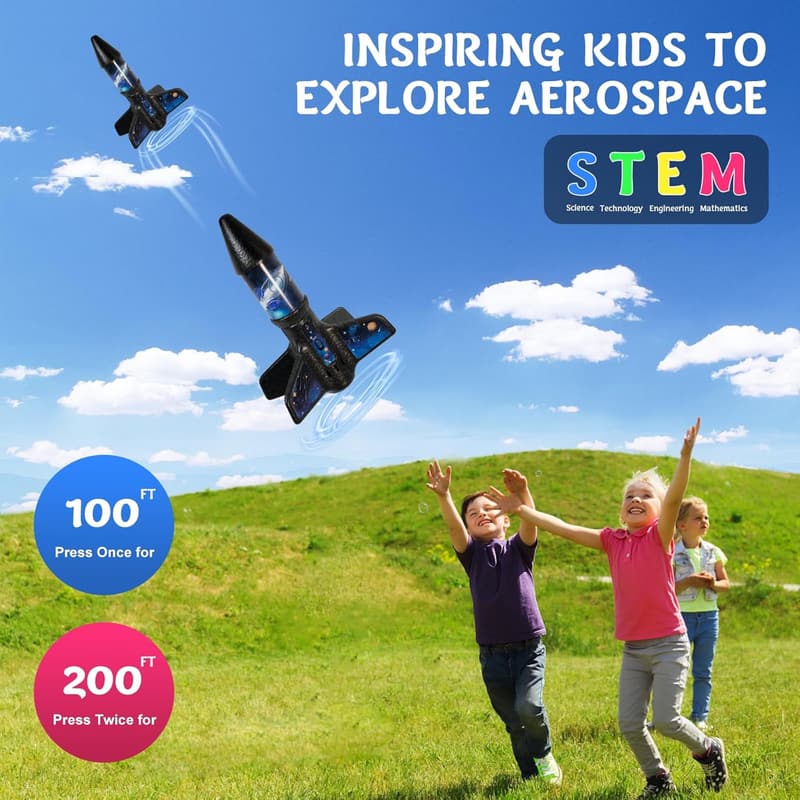 Outdoor Electric Rocket Launcher with Parachute - Age 6-13