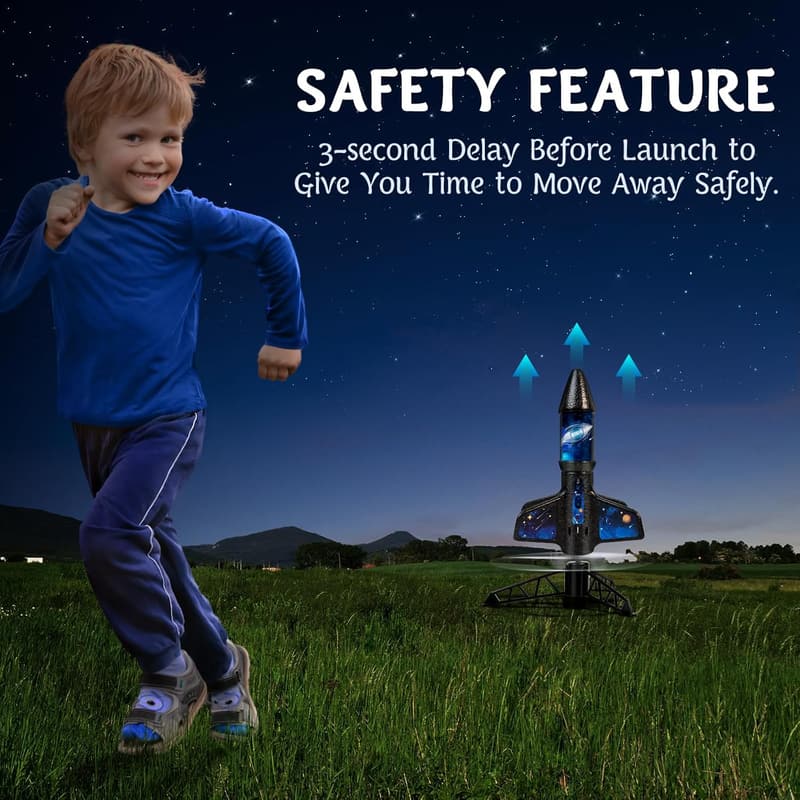 Outdoor Electric Rocket Launcher with Parachute - Age 6-13