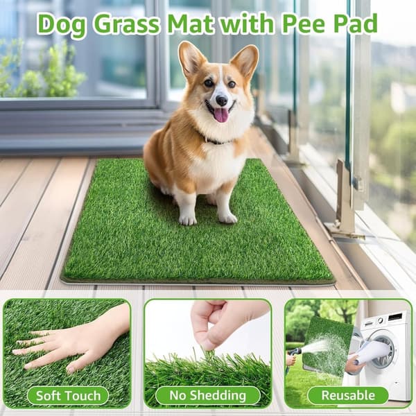 Indoor Artificial Grass Dog Potty Mat - Washable & Leakproof (18x30