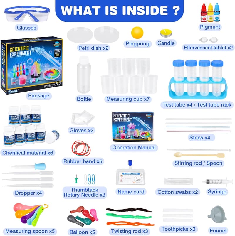 STEM Science Kit for Kids – 80 Experiments & Scientist Costume