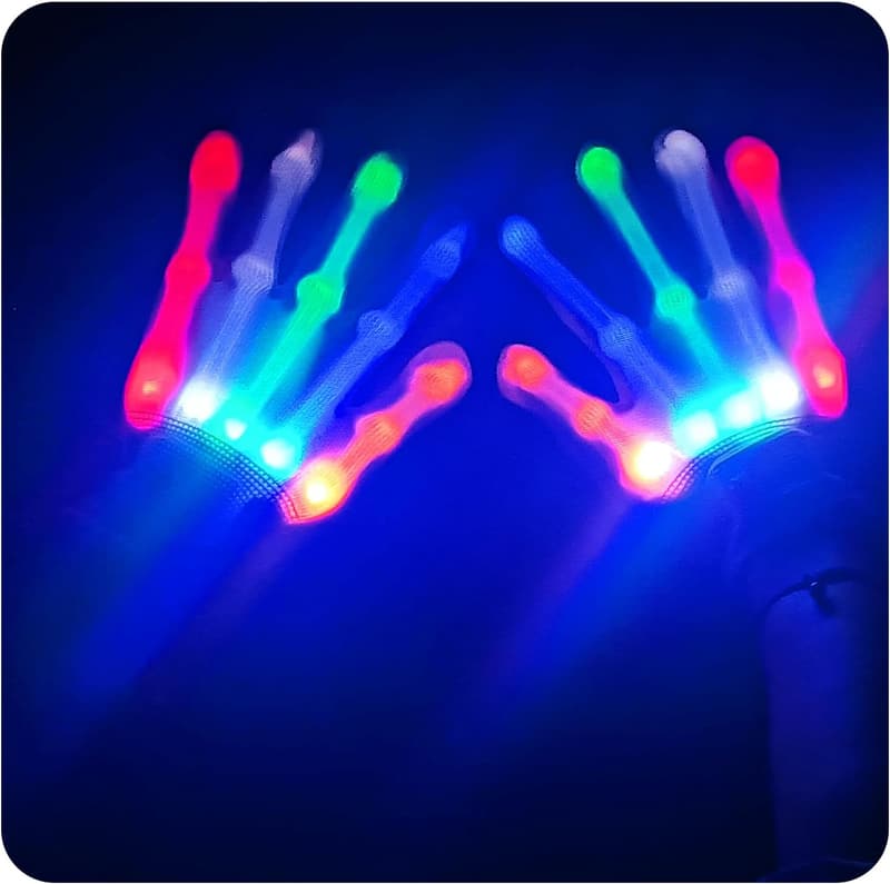 LED Flashing Gloves for Kids, Fun Party Toys Ages 8-12