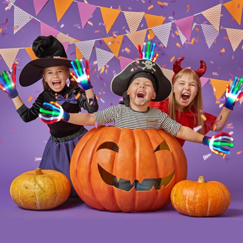 LED Flashing Gloves for Kids, Fun Party Toys Ages 8-12