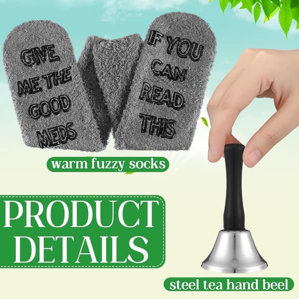 Get Well Soon Gift Set: 20oz Mug, Socks & Hand Bell for Recovery