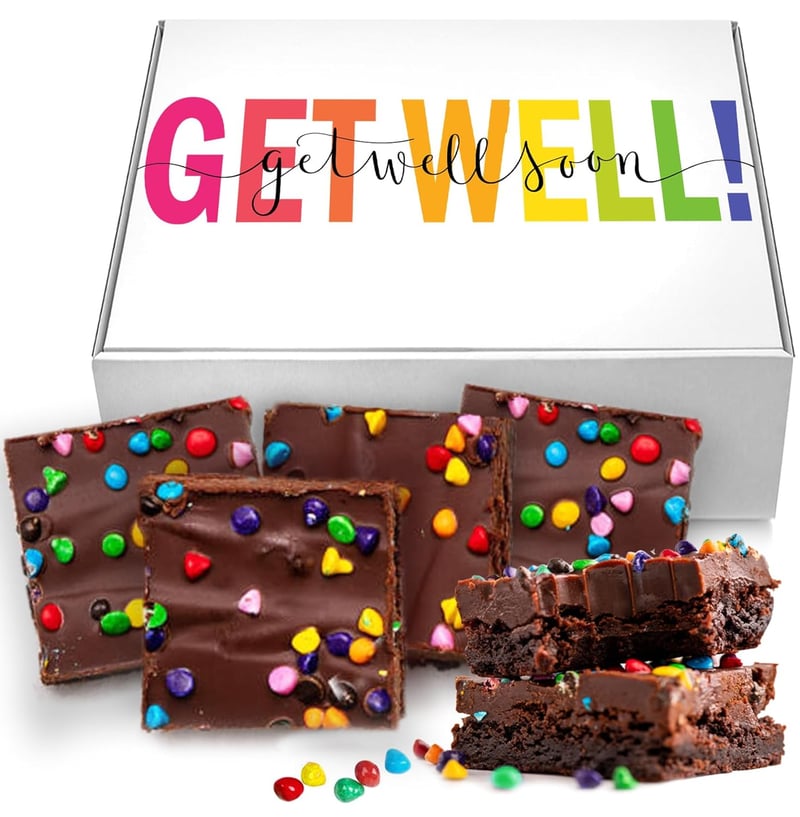 Get Well Soon Gift Basket - Nut-Free Brownies & Cookies