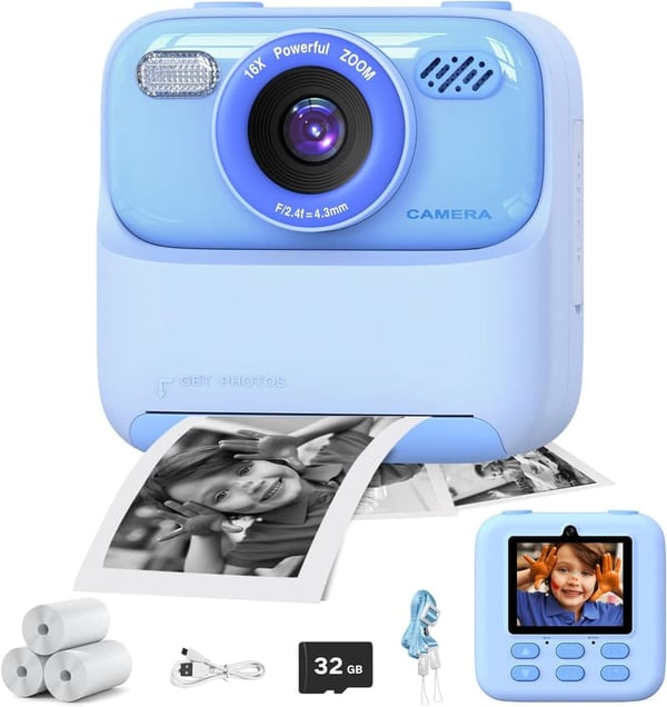 Kids Instant Print Camera - Birthday Gift for Ages 3-12