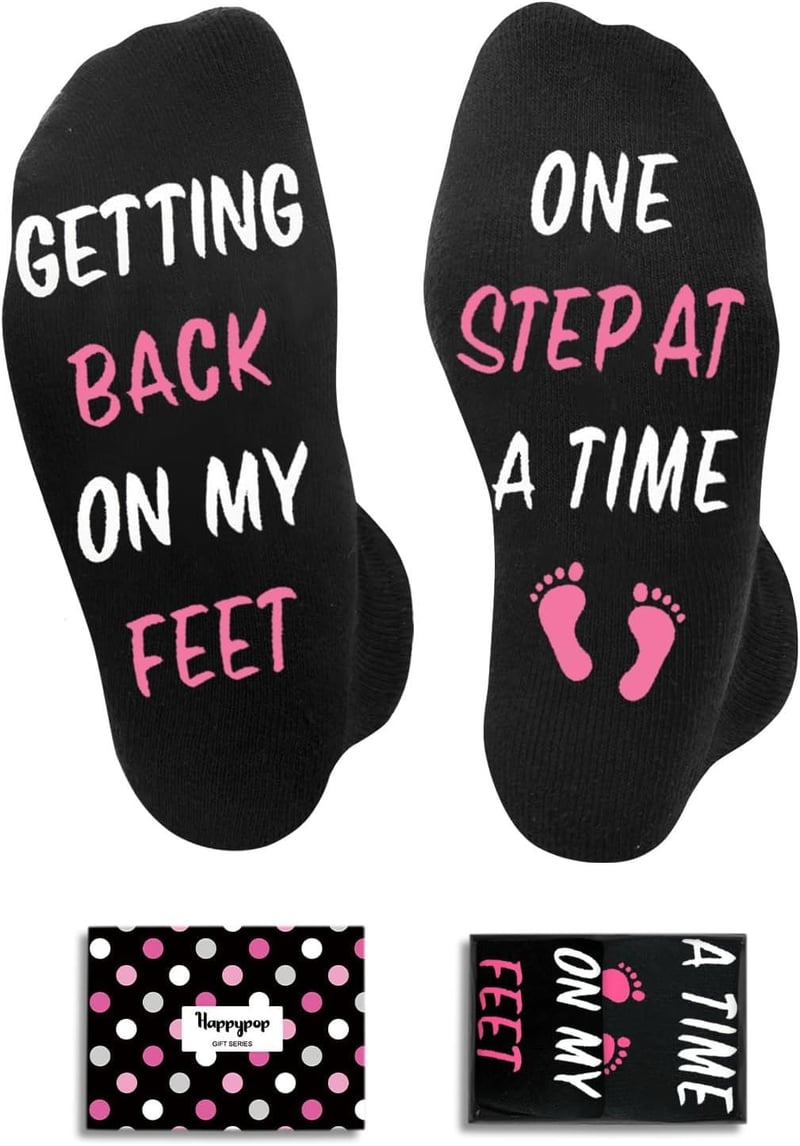 Get Well Soon Gift: Black Recovery Socks for Men