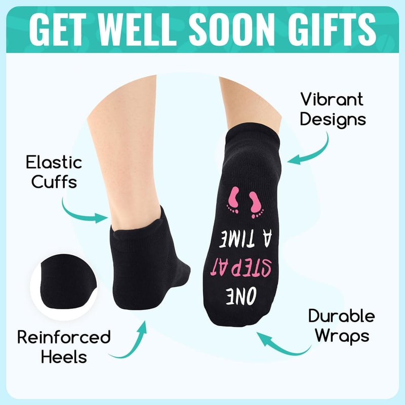 Get Well Soon Gift: Black Recovery Socks for Men