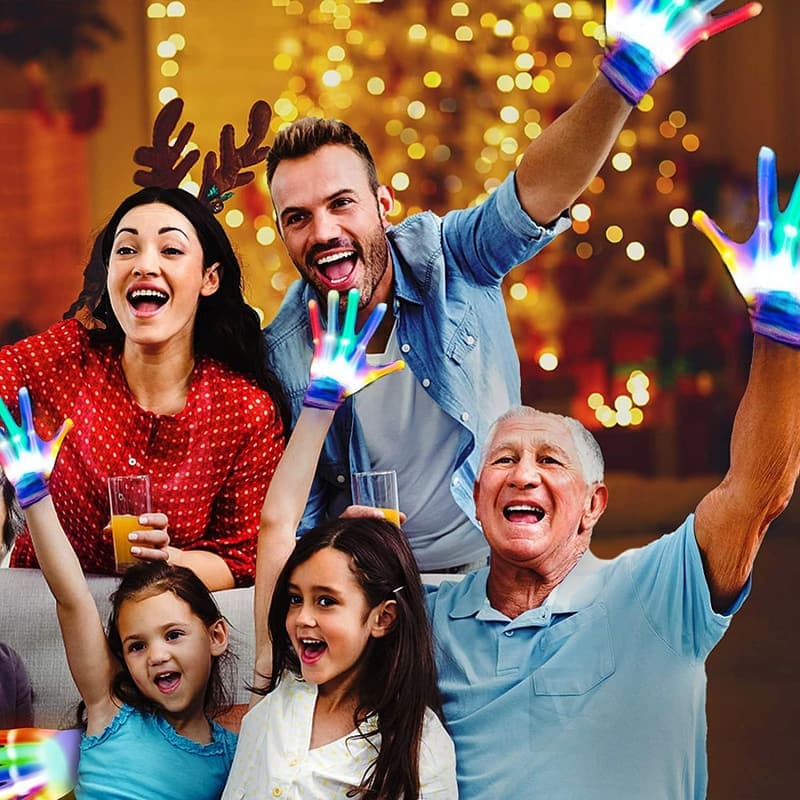LED Light-Up Gloves for Kids - 5 Colors & 6 Modes - Perfect for Halloween & Christmas