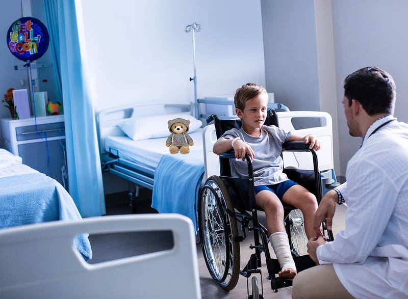 Get Well Teddy Bear with Gray Hoodie for Comfort