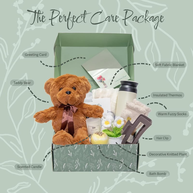 Get Well Soon Care Package for Women with Teddy Bear