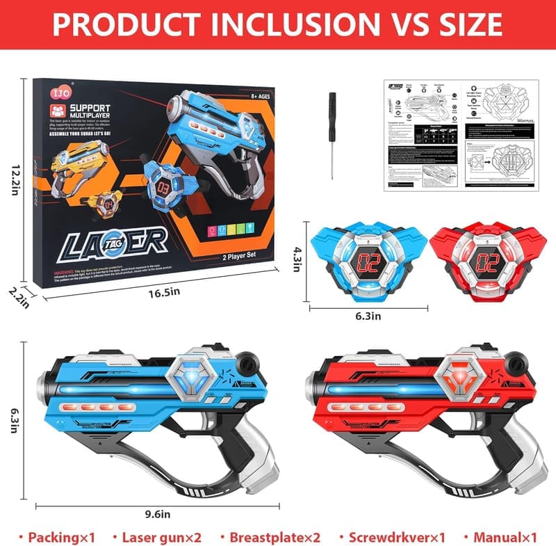 Laser Tag Set with LED Score Display - Fun Birthday Gift for Kids
