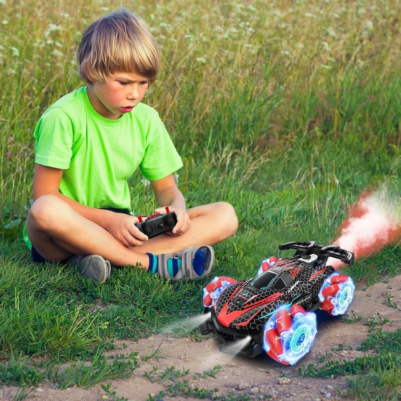 Gesture Sensing RC Stunt Car with Lights & Music for Kids