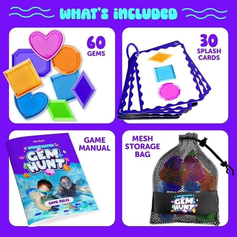 Pool Gem Hunt Diving Game for Kids - Summer Water Toy