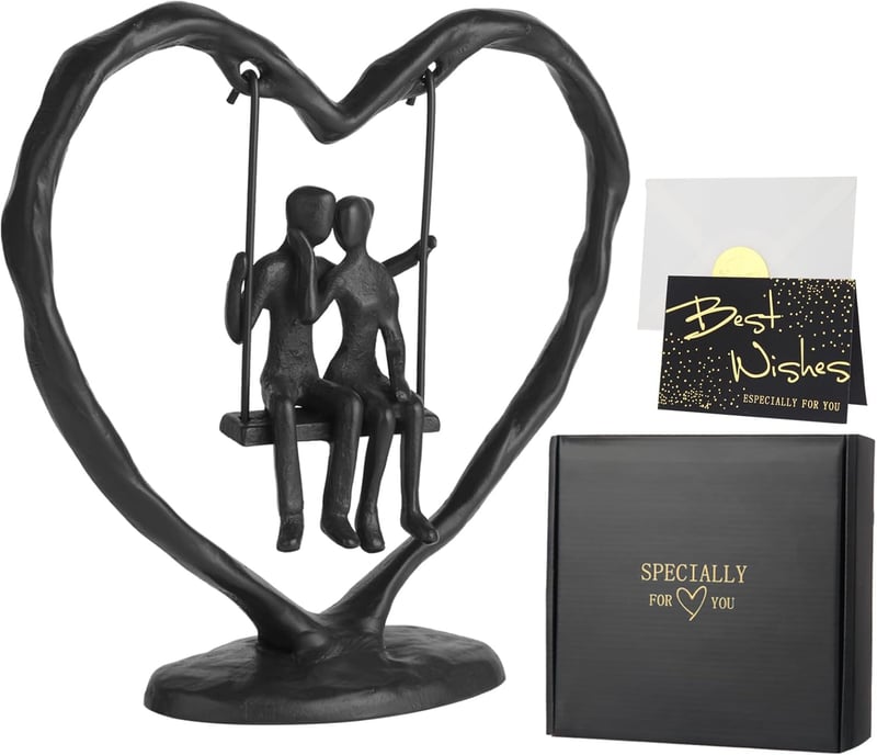 Iron Heart Sculpture for Couples' Anniversary Gift
