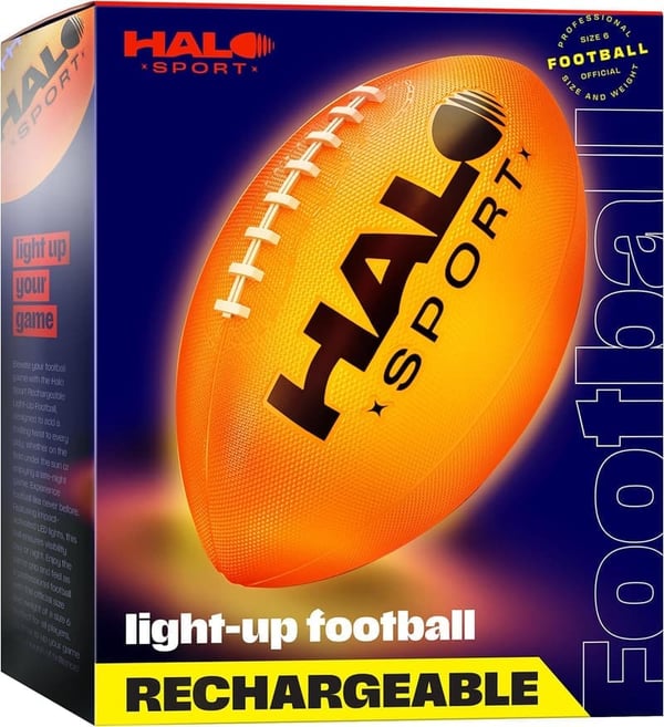 Glow in the Dark Rechargeable Football for Boys Ages 8-15