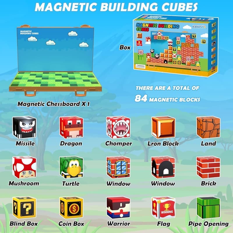 STEM Magnetic Building Blocks Set for Kids Age 3-10
