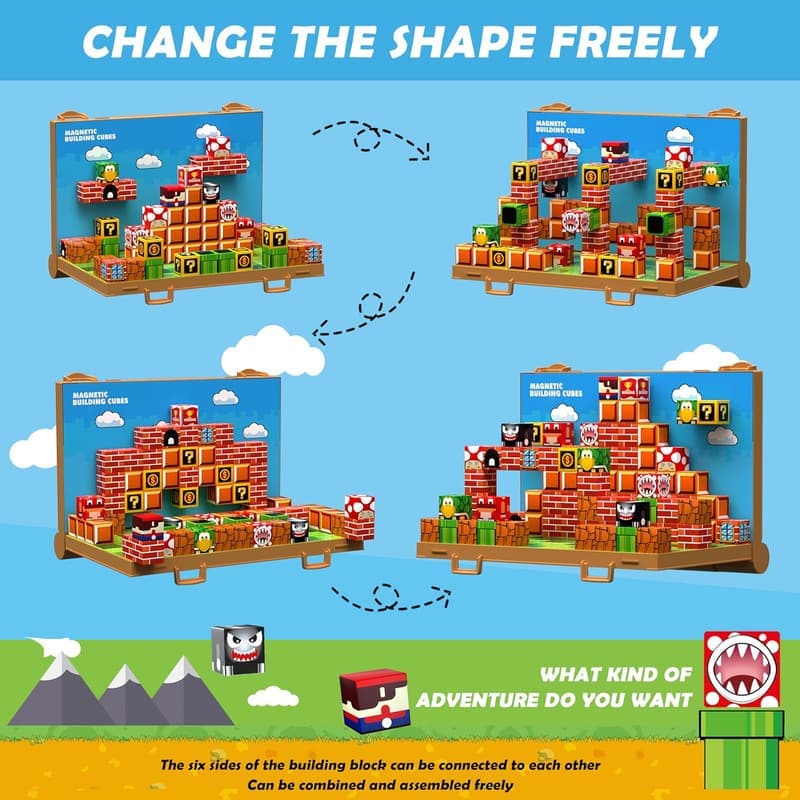 STEM Magnetic Building Blocks Set for Kids Age 3-10
