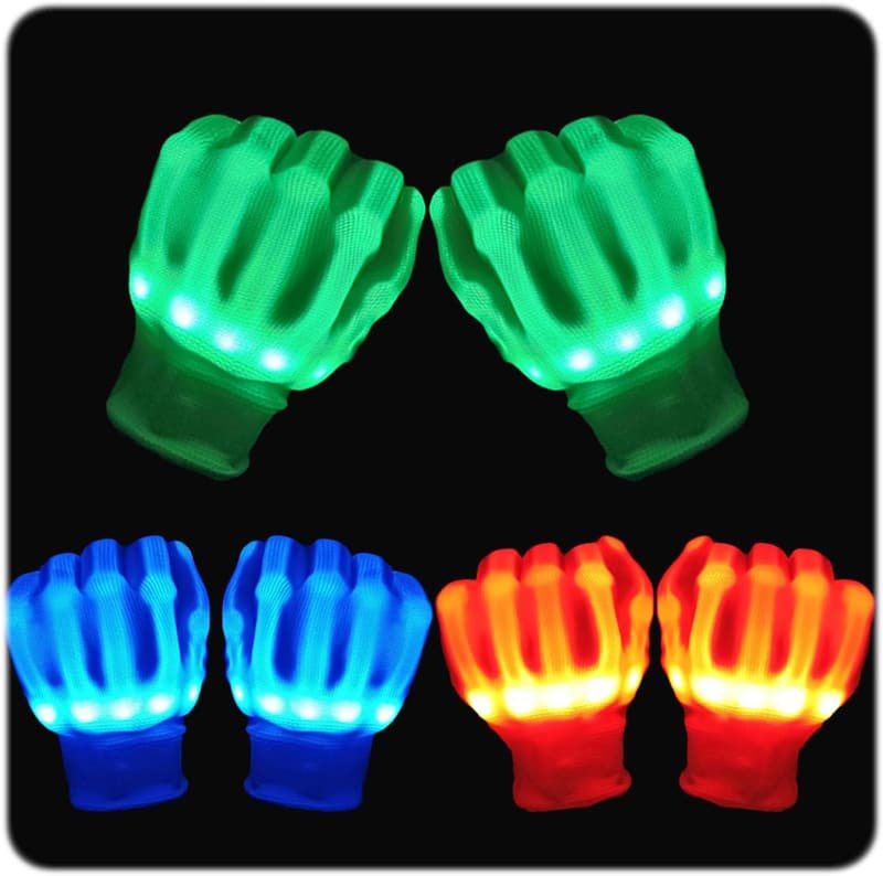 LED Light-Up Gloves for Kids Ages 8-13 - Fun Gift Idea