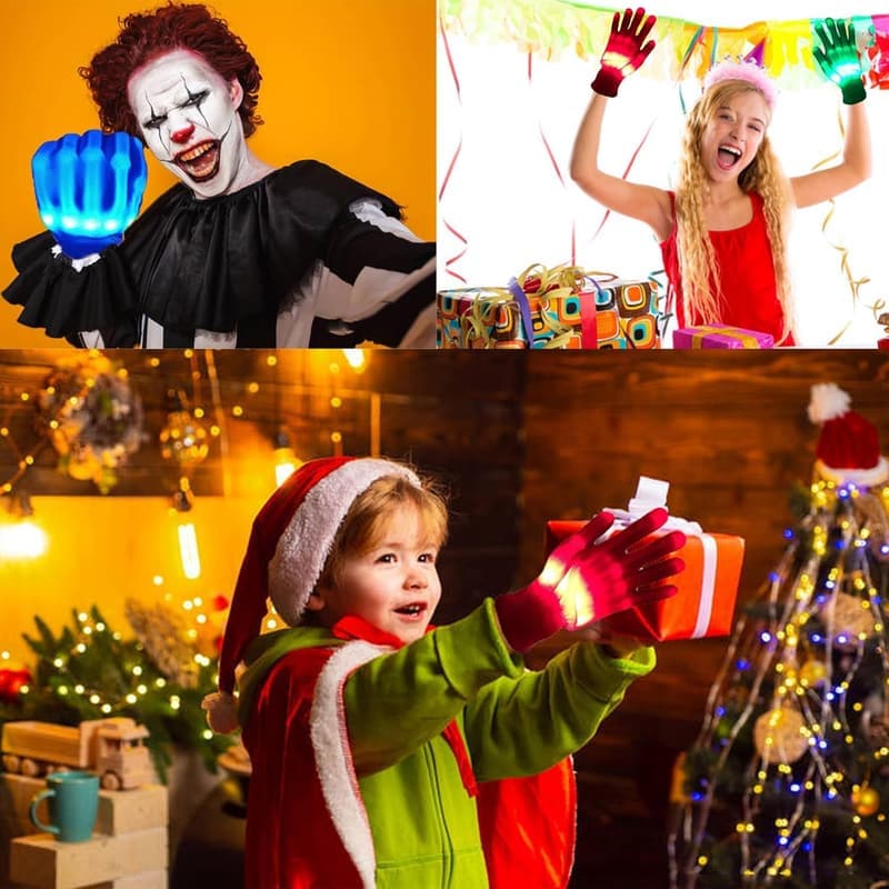 LED Light-Up Gloves for Kids Ages 8-13 - Fun Gift Idea