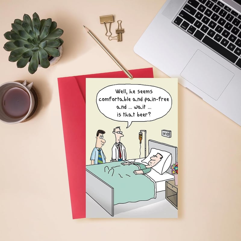 Get Well Soon Card - Humorous Beer Theme for Him/Her