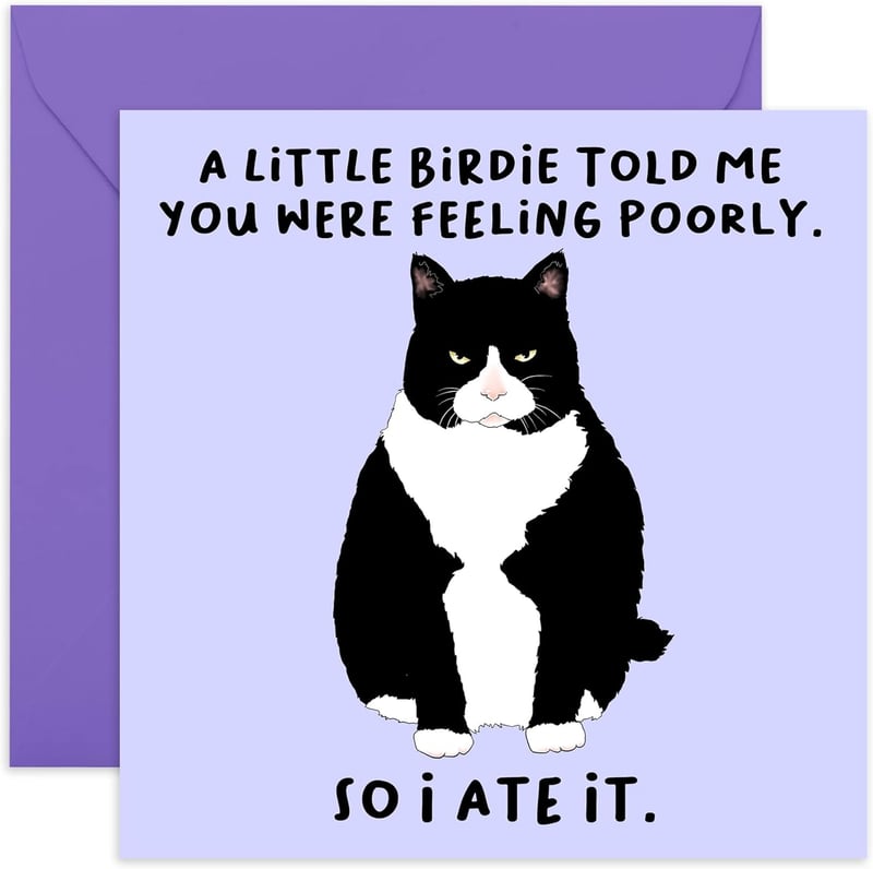 Get Well Soon Card - 'A Little Birdie Feeling Poorly'