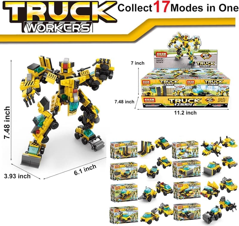 STEM Building Blocks Set - 17-in-1 Robot Toys for Kids 6-12